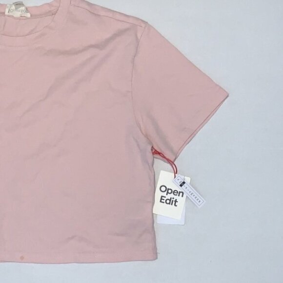 OPEN Edit 100% organic Boxy Crop cotton T-shirt In Pink Lotus XSmall - Picture 5 of 11